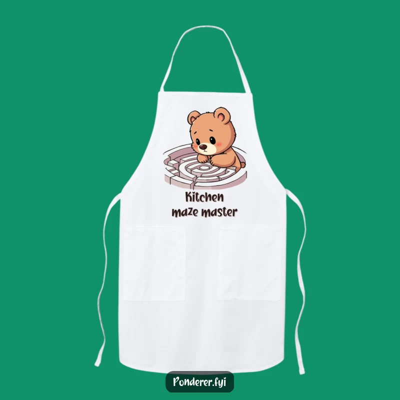 Funny Bear Cub Labyrinth Apron: Kitchen Challenge, Humorous Cooking Gift