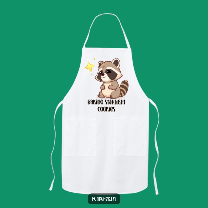 Funny Dreamy Raccoon Apron: Star Gazing Cop Kitchen Gift