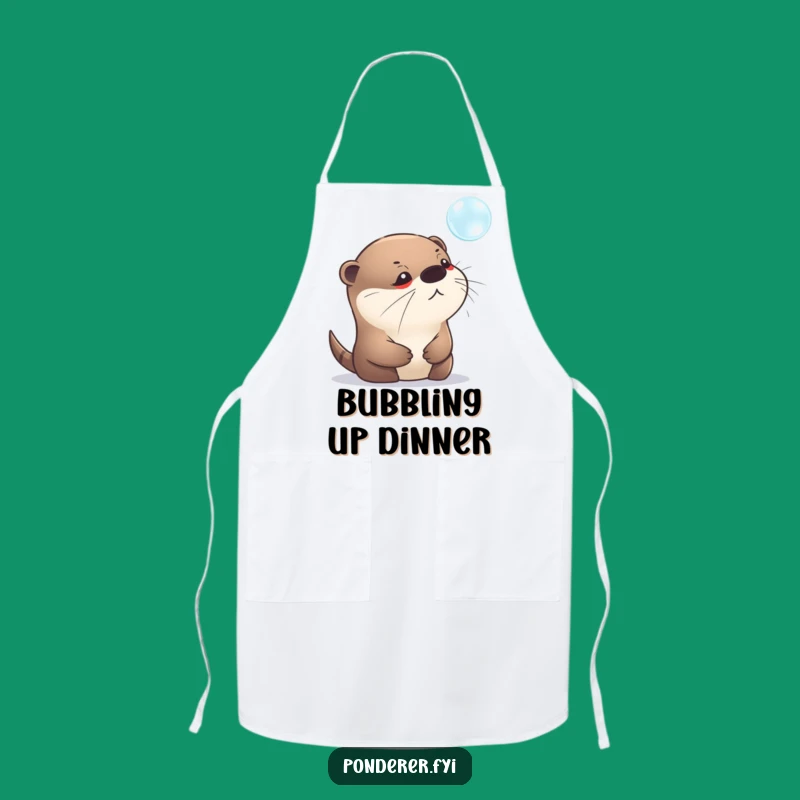 Funny Otter Bubble Apron: Kitchen Contemplation, Whimsical Chef, Ideal Gift