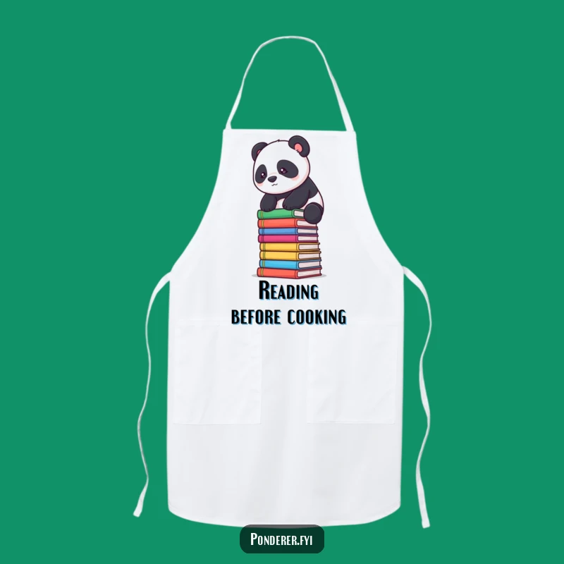 Funny Panda Scholar Apron: Cook with Balanced Determination