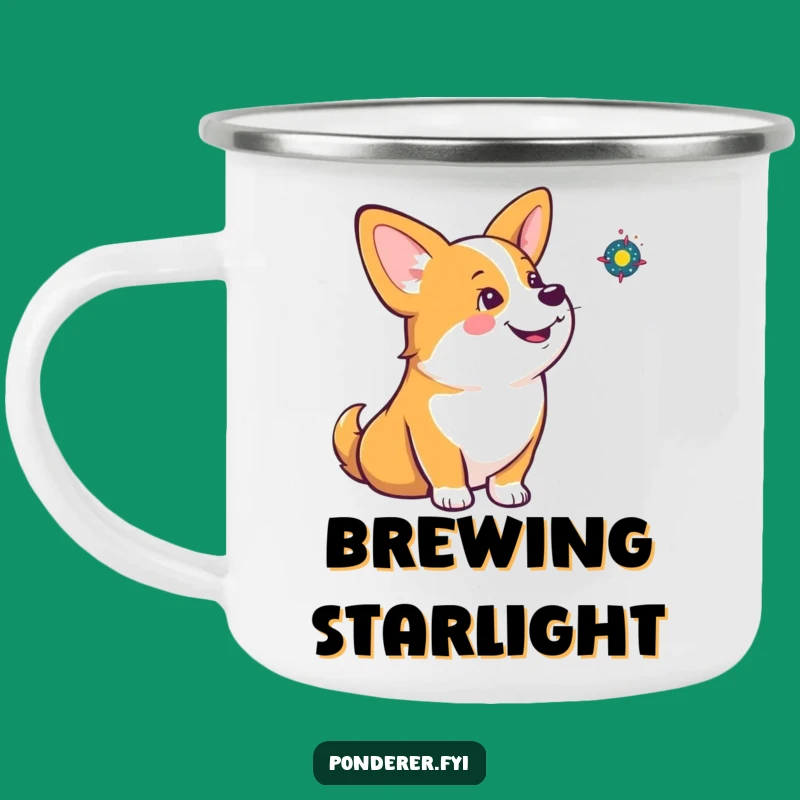 Funny Corgi Galaxy Camping Mug: Durable Canine Cosmic Contemplation Cup, Perfect Gift