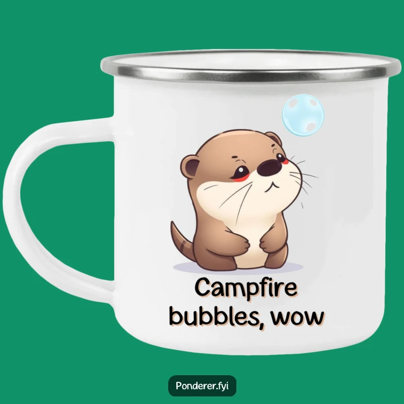 Funny Otter Bubble Camping Mug: Outdoor Contemplation, Durable Humor, Ideal Gift