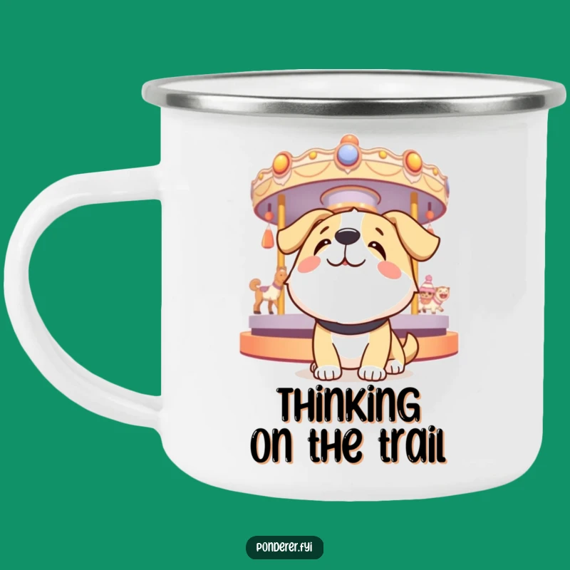 Funny Dog Thoughts Camping Mug: Happy Adventures and Ideas