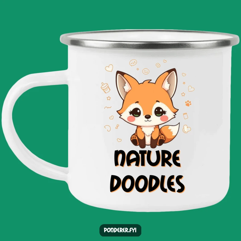 Funny Fox Doodle Camping Mug: Adventure with Whimsy and Warmth