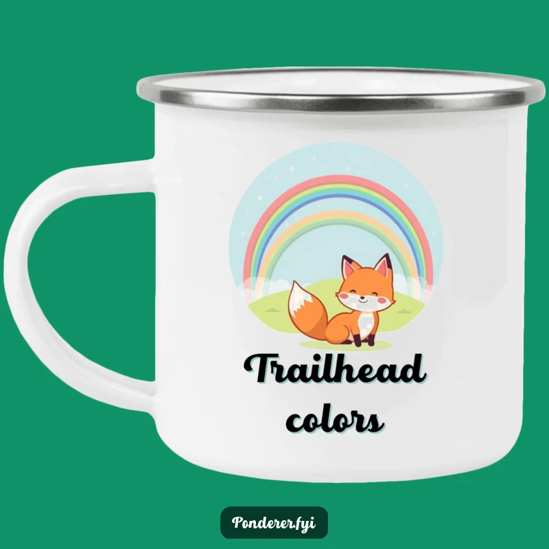 Funny Fox Rainbow Camping Mug: Outdoor Cheer Cup, Perfect Happy Gear