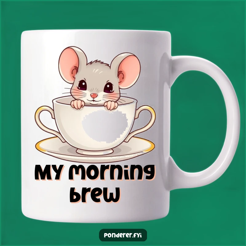 Funny Mouse Teacup Mug: Curious Critter Design, Perfect Quirky Gift