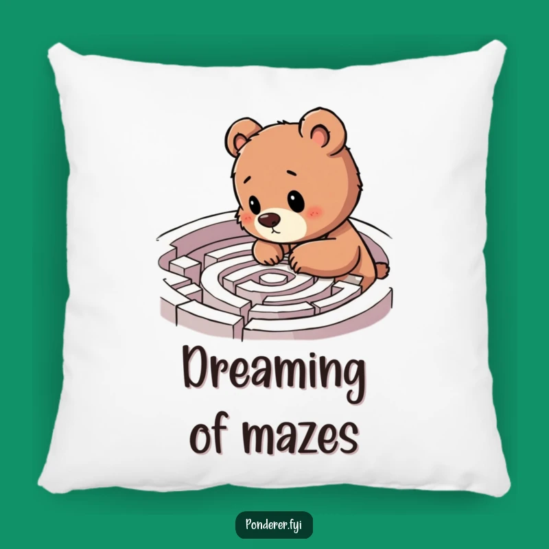 Soft Funny Bear Cub Labyrinth Pillow: Cozy Quest, Humorous Comfort Gift