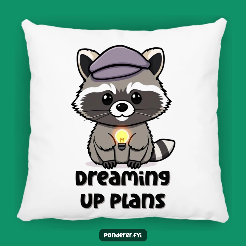 Funny Raccoon Genius Pillow: Cuddle with Clever Ideas