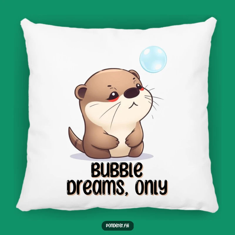 Funny Otter Bubble Pillow: Cozy Contemplation, Serene Accent, Perfect Gift