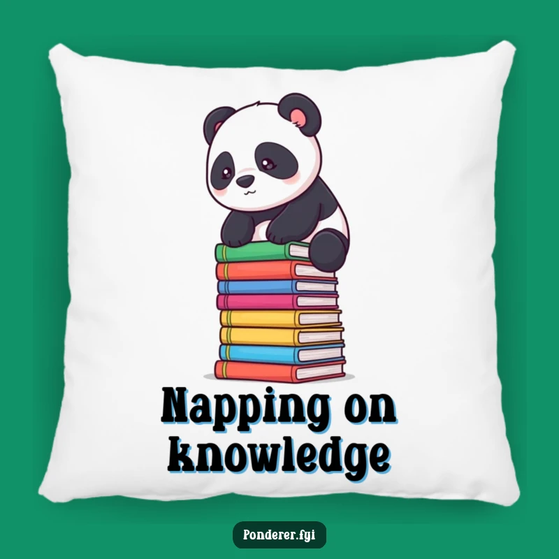 Funny Panda Scholar Pillow: Cuddle with Determined Balance