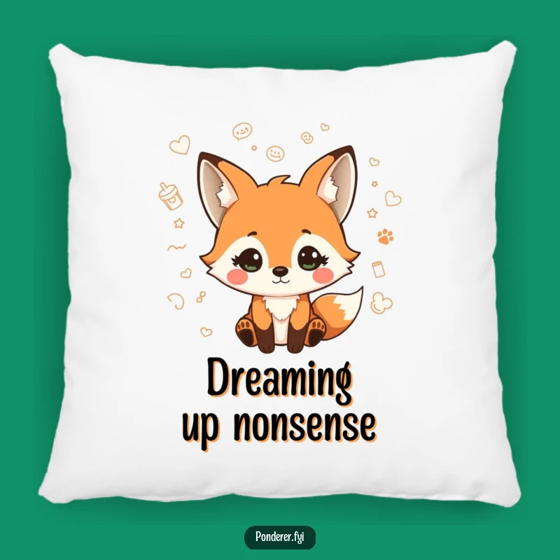 Soft Funny Fox Doodle Pillow: Cuddle up with Artistic Comfort and Humor