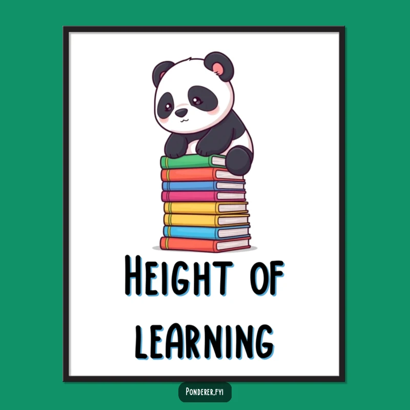 Funny Panda Scholar Digital Art: Decorate with Determined Balance