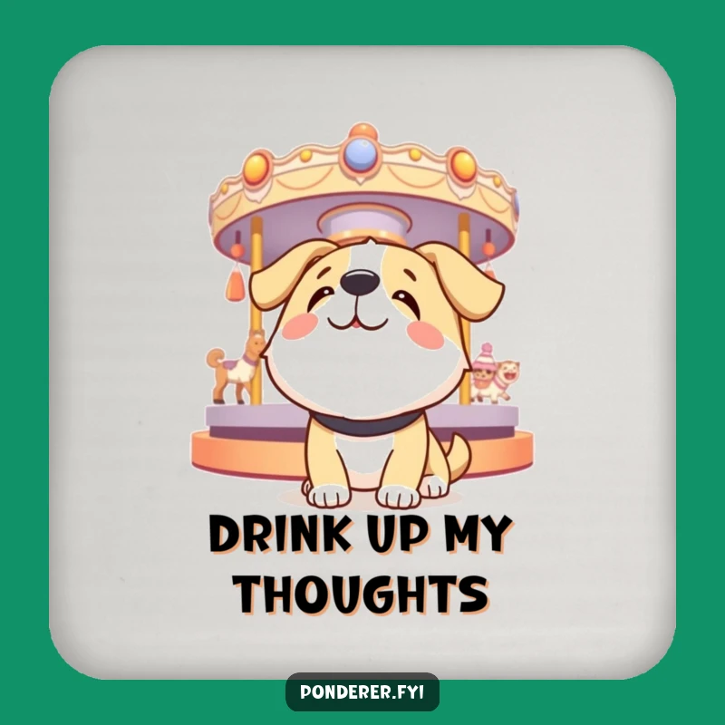 Funny Dog Thoughts Coaster: Protect Surfaces with Happy Charm