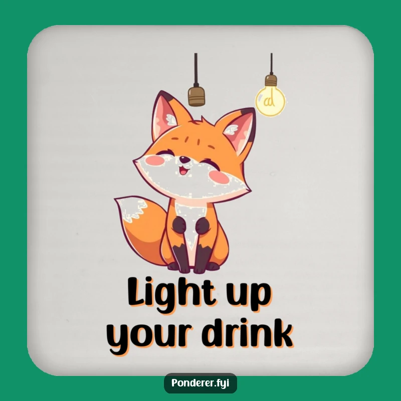 Funny Fox Lightbulb Coasters - Protect Surfaces with Bright Ideas!