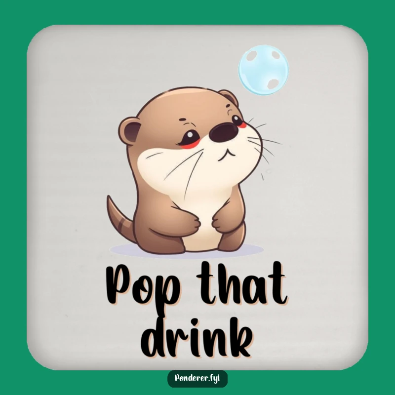 Funny Otter Bubble Coaster: Protect Surfaces with Calm Humor, Quirky Gift