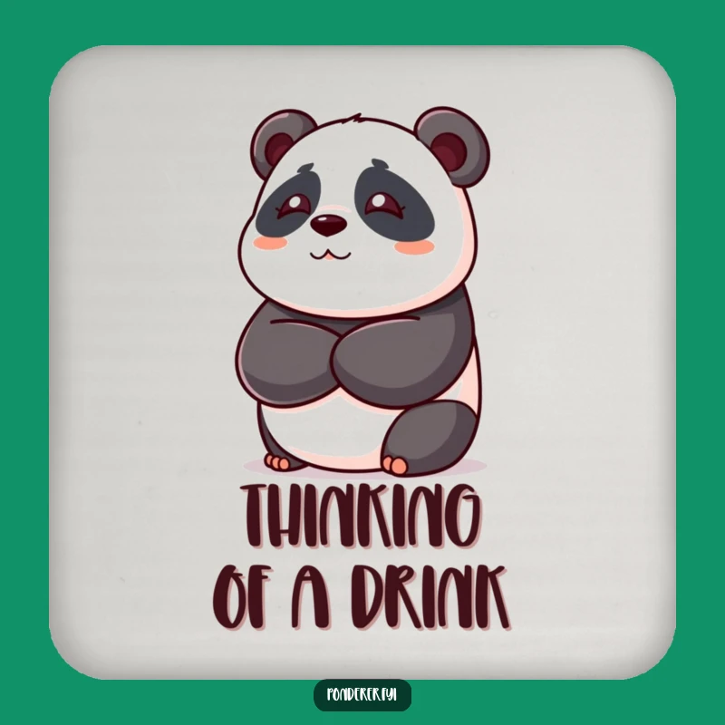 Funny Panda Coaster Set: Playful Thoughts, Humorous Drink Protection Gift