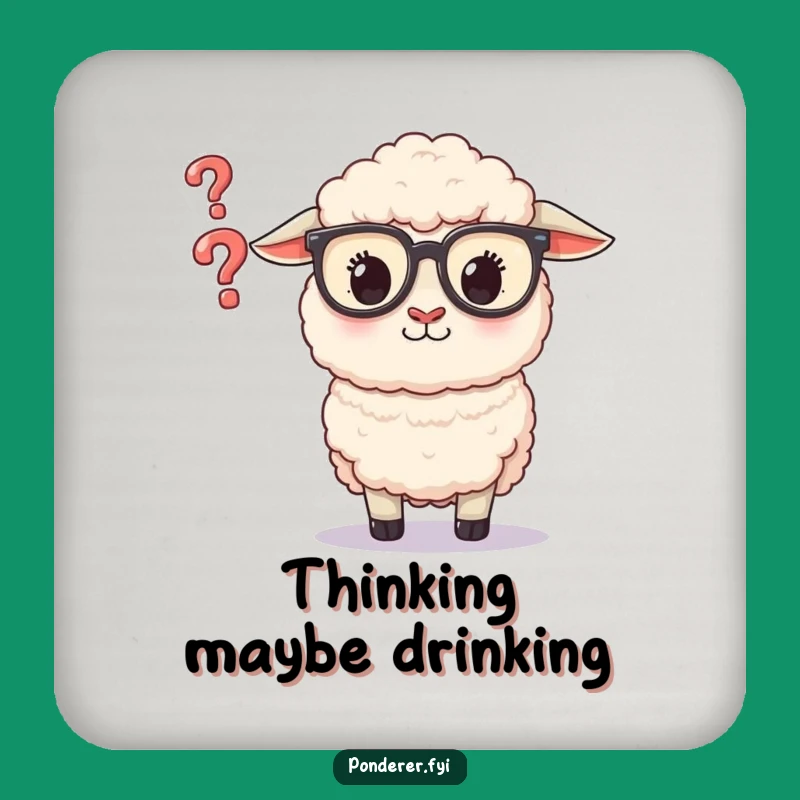 Funny Sheep Glasses Coaster: Question Mark Protector, a Tiny Funny Gift for Your Table!