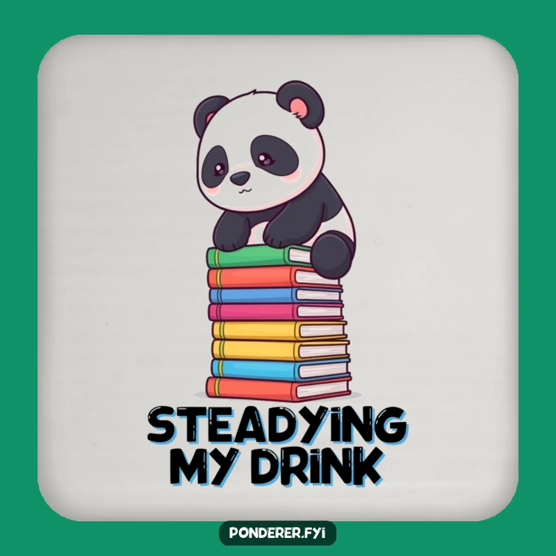 Funny Panda Scholar Coaster: Protect Surfaces with Balanced Determination