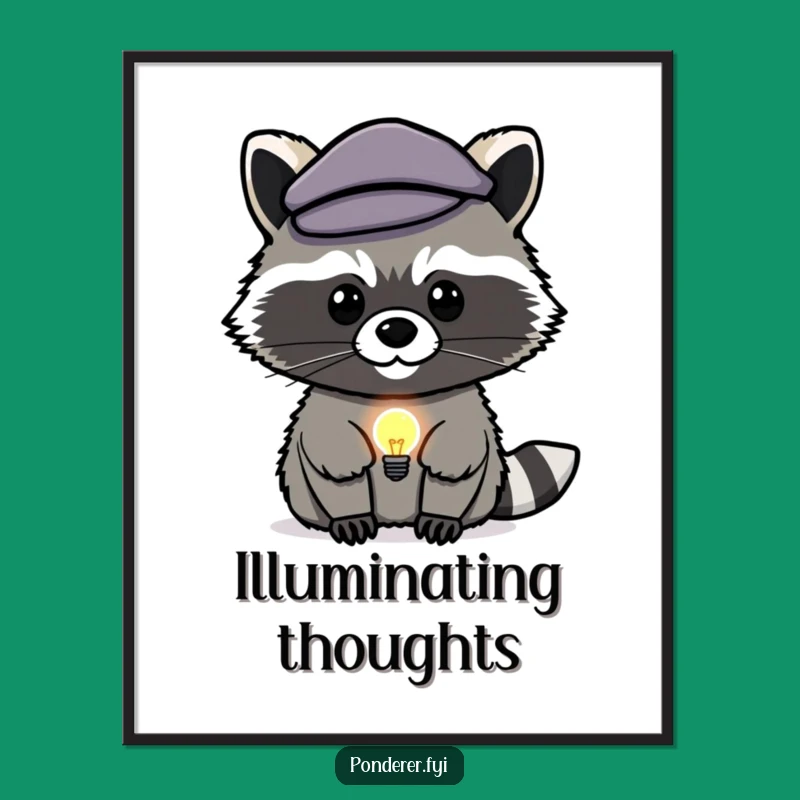 Funny Raccoon Genius Poster: Decorate with Brilliant Ideas