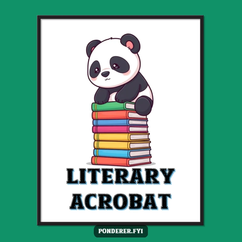 Funny Panda Scholar Poster: Decorate with Determined Balance