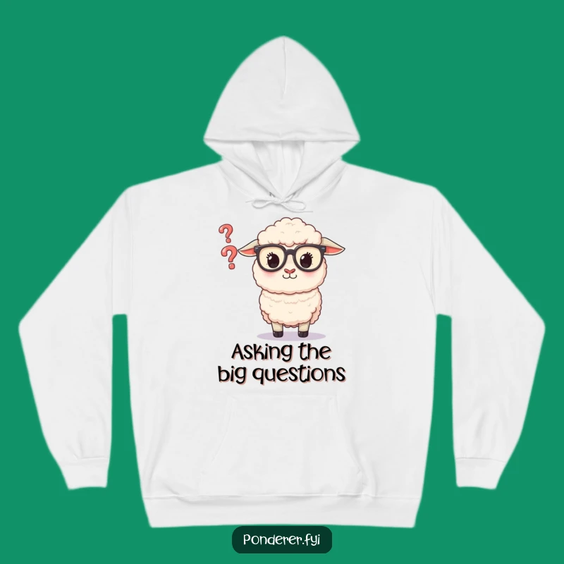 Funny Sheep Glasses Hoodie: Cozy Question Mark Sweatshirt, the Ultimate Funny Gift for Dreamers!