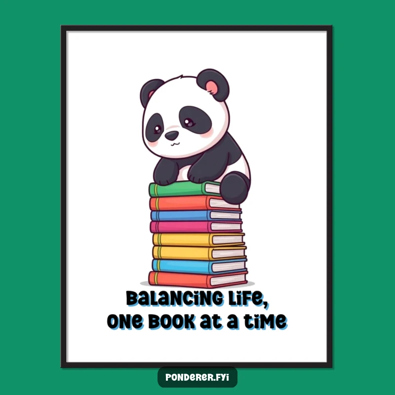 Free Printable Panda Bookworm Wall Art: Funny Downloadable Decor for Cozy Spaces