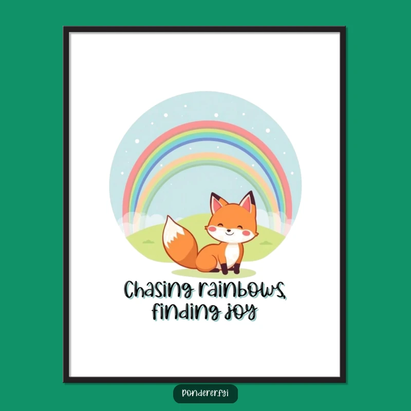Free Printable Fox Rainbow Wall Art - Funny Downloadable Decor for Cheerful Spaces