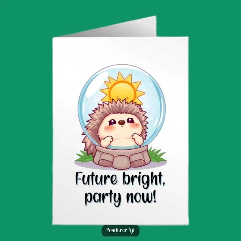 Free Printable Birthday Card: Psychic Hedgehog Sunny Funny Downloadable Gift