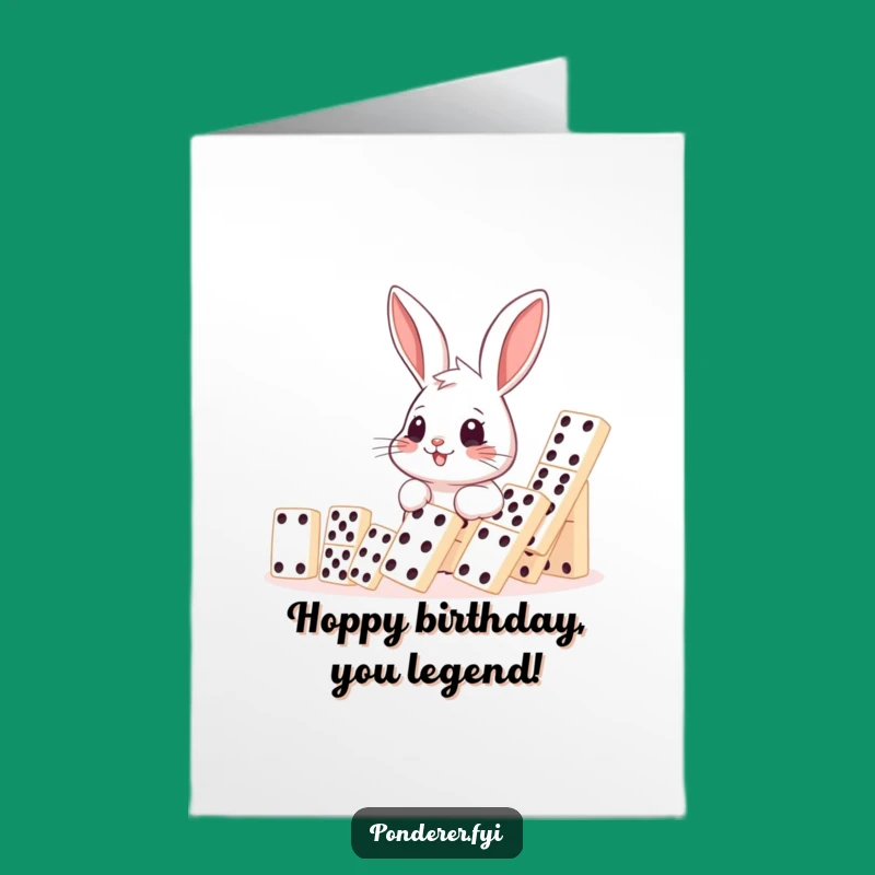 Free Printable Rabbit Birthday Card: Funny Domino Effect Downloadable Gift