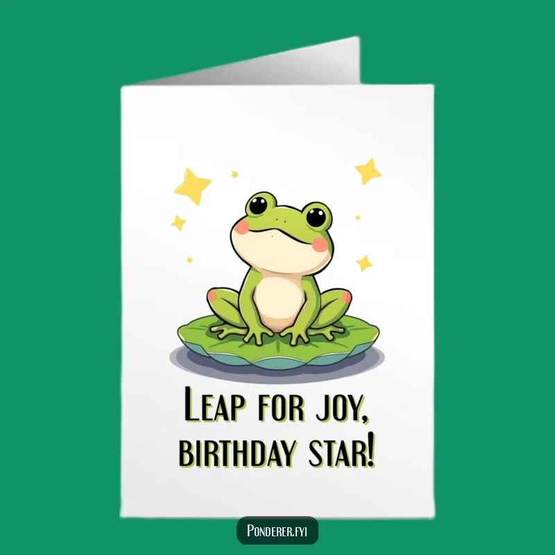 Free Printable Starry Frog Birthday Card - Funny Downloadable Gift for Dreamers