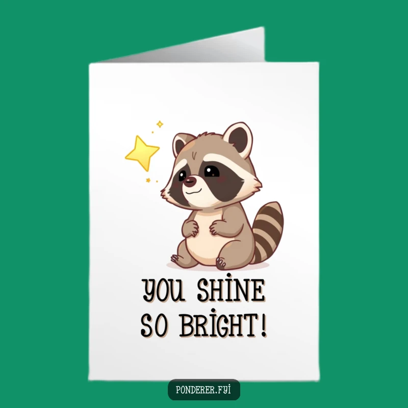 Free Printable Congrats Card: Dreamy Raccoon Starry Achievement Greeting