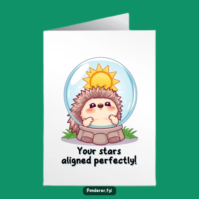 Free Printable Congrats Card: Psychic Hedgehog Sunny Humorous Downloadable Gift