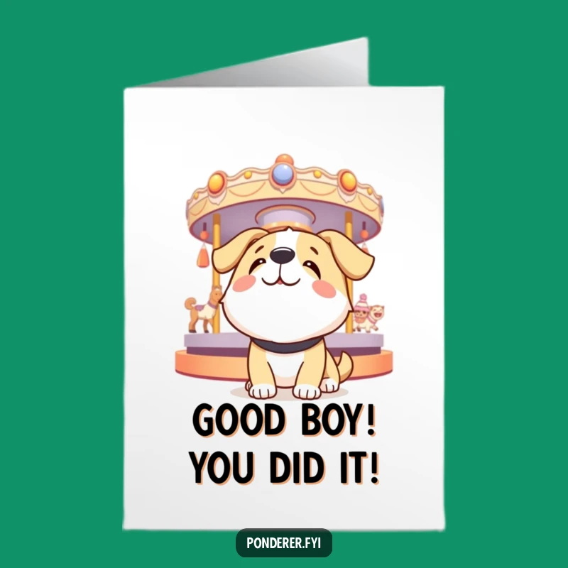 Free Printable Congrats Dog Card: Downloadable Happy Thoughts Achievement Gift
