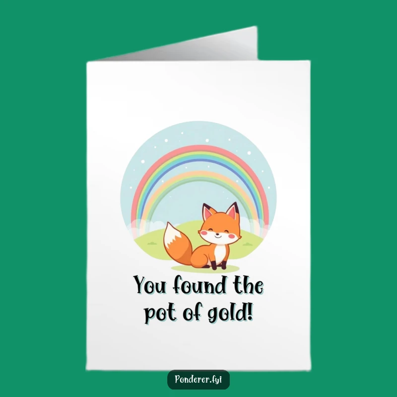 Free Printable Fox Rainbow Congrats Card - Funny Downloadable Gift for Bright Futures