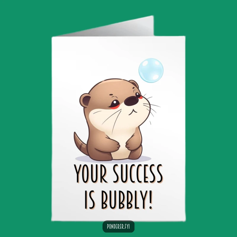 Free Printable Pensive Otter Bubble Congrats Card: Hilarious Downloadable Moment of Success!
