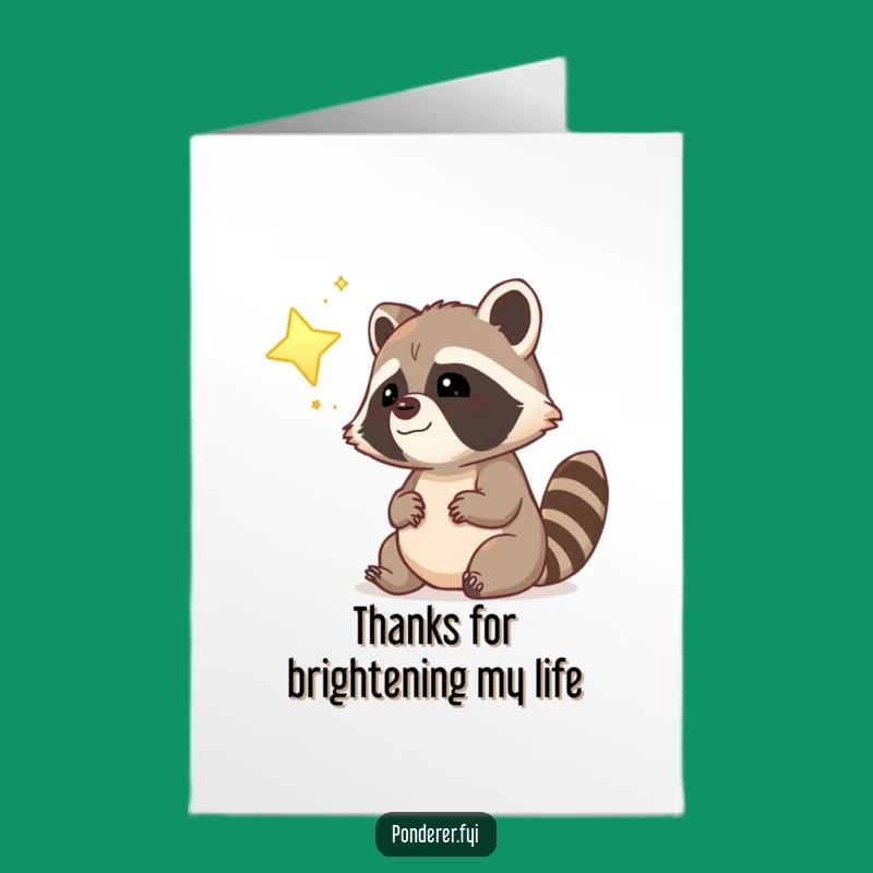 Free Printable Thank You Card: Dreamy Raccoon Starry Gratitude Greeting