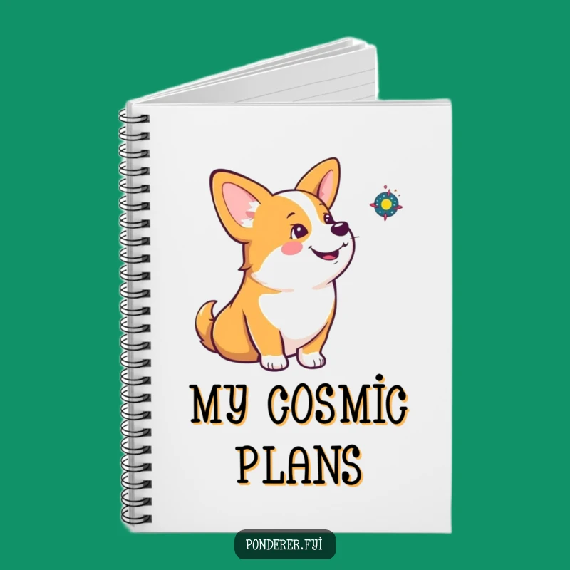 Funny Corgi Galaxy Notebook: Journal Your Ideas with Cosmic Canine Contemplation, Gift