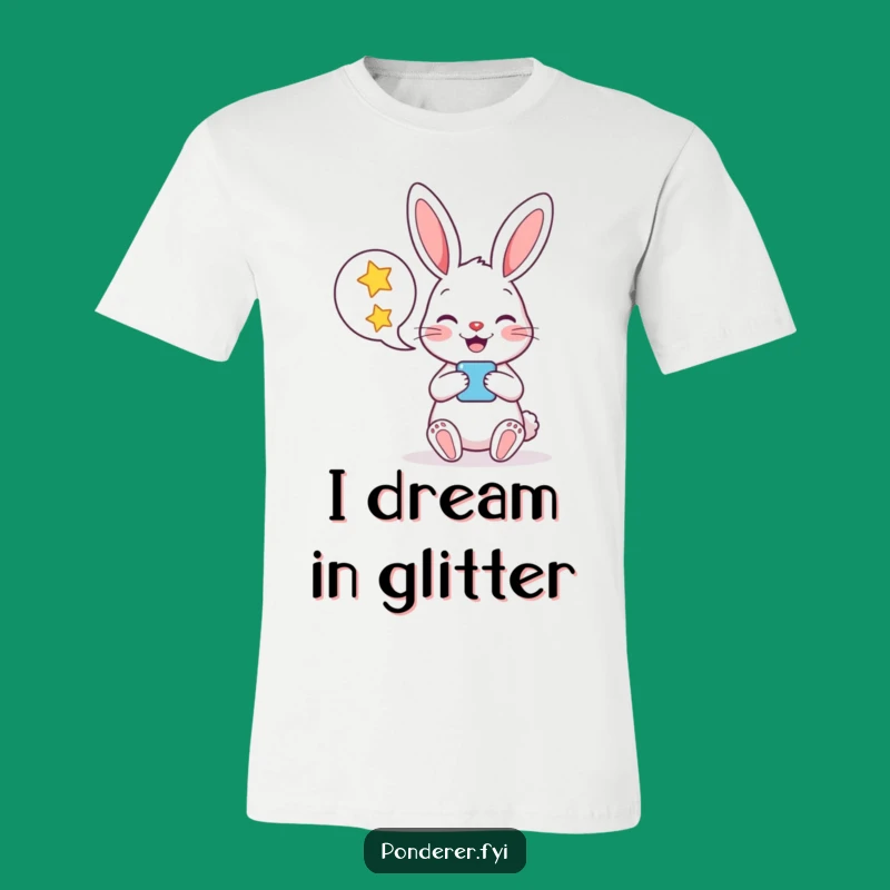 Funny Rabbit Star Speech Bubble T-Shirt: Whimsical Wear for Laughter Lovers