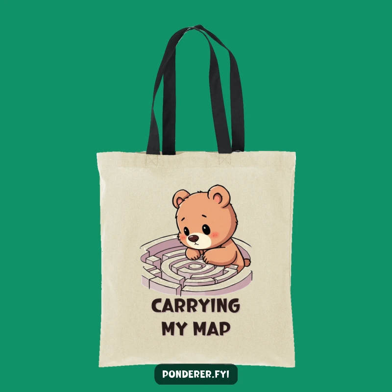 Funny Bear Cub Labyrinth Tote Bag: Carry Your Quest, Ideal Humorous Gift