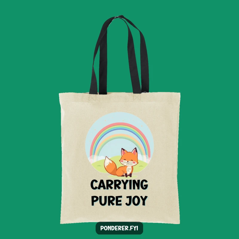 Funny Fox Rainbow Tote Bag: Woodland Carry-All, Perfect Cheerful Accessory