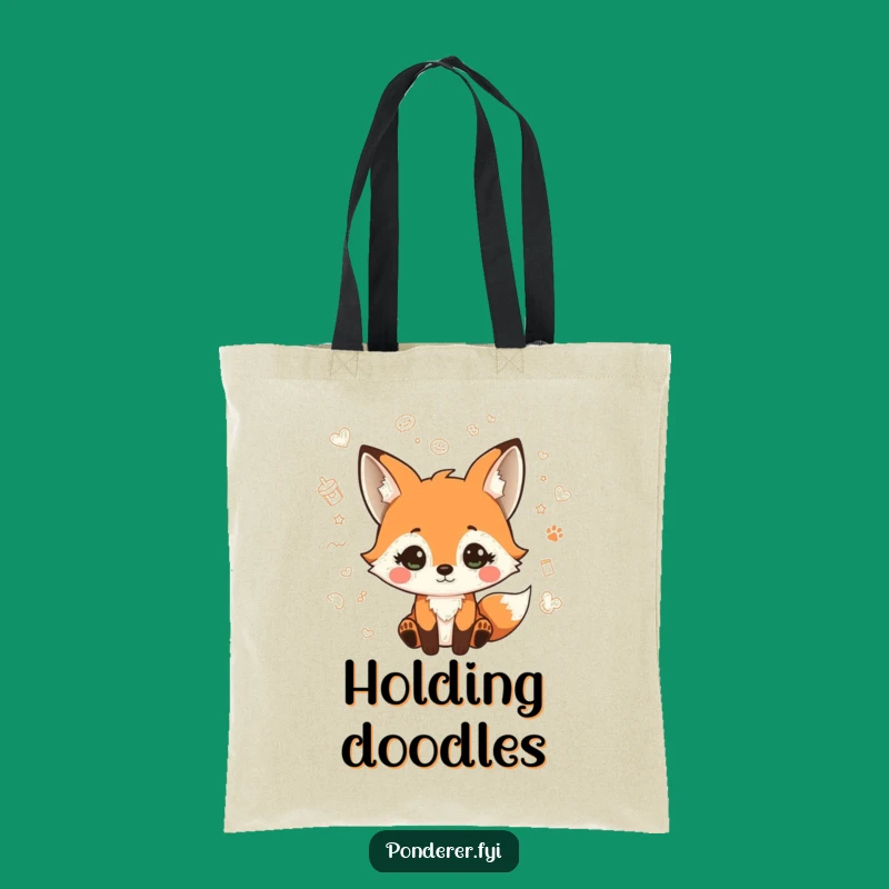 Funny Fox Doodle Tote Bag: Carry Your Creativity with Whimsical Flair